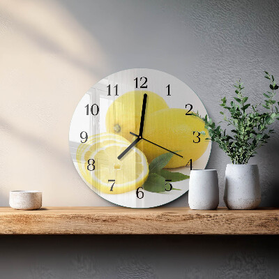 Wanduhr rund Zitronen