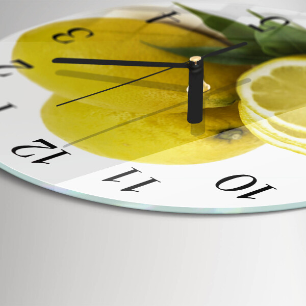 Wanduhr rund Zitronen