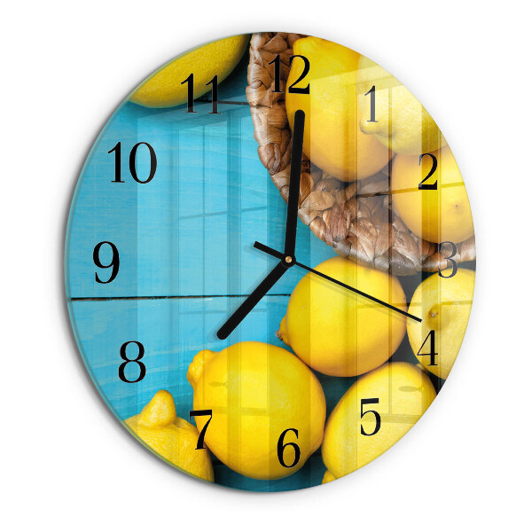 Wanduhr rund Zitronen