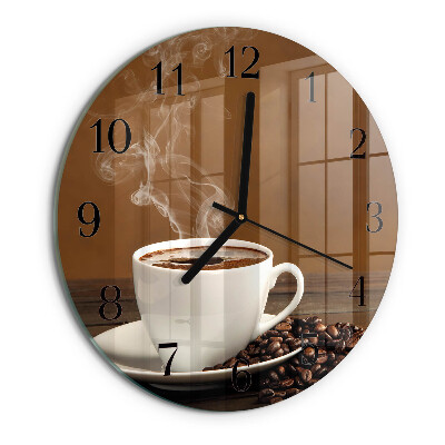 Wanduhr rund Kaffee