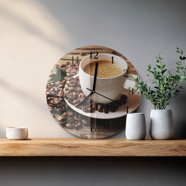 Wanduhr rund Kaffee