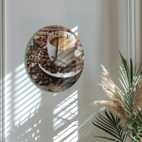 Wanduhr rund Kaffee