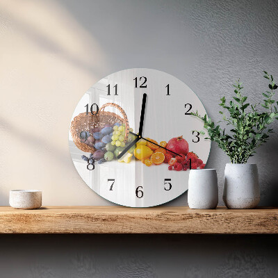 Wanduhr rund Obst