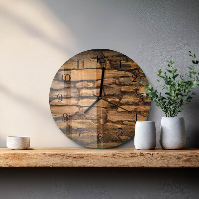 Wanduhr rund Steine