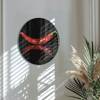 Wanduhr rund Chilischoten