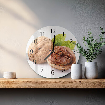 Wanduhr rund Nuss
