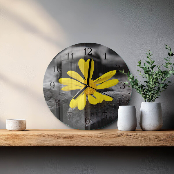 Wanduhr rund Blume