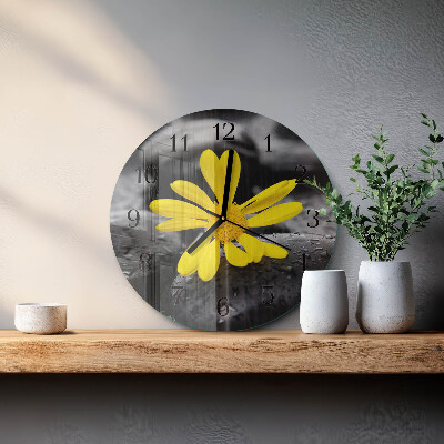Wanduhr rund Blume