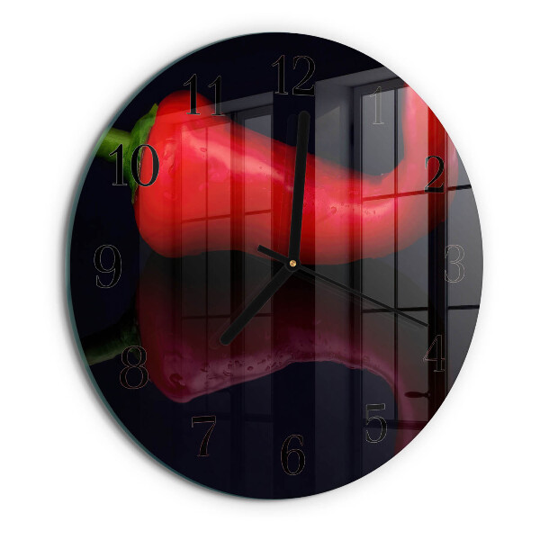 Wanduhr rund Chilischoten
