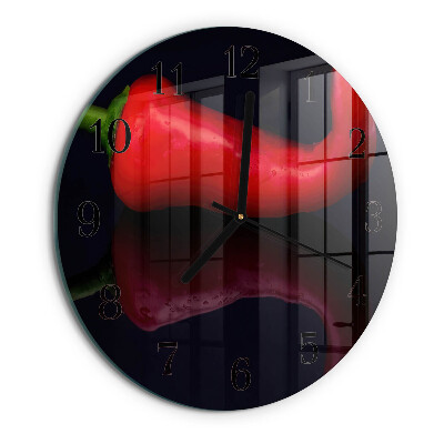 Wanduhr rund Chilischoten