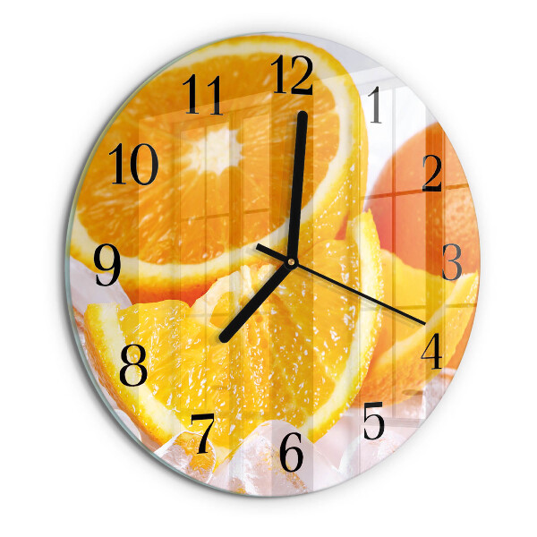 Wanduhr rund Orangen