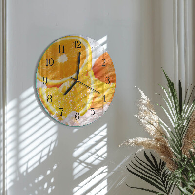 Wanduhr rund Orangen