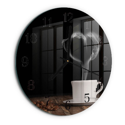 Wanduhr rund Kaffee