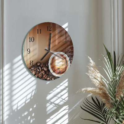 Wanduhr rund Kaffee