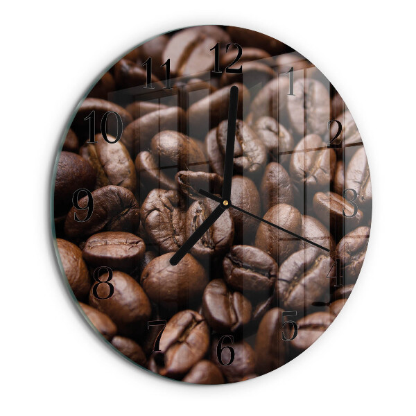 Wanduhr rund Kaffeebohnen