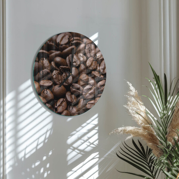Wanduhr rund Kaffeebohnen