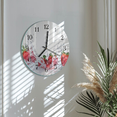 Wanduhr rund Erdbeere