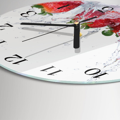Wanduhr rund Erdbeere