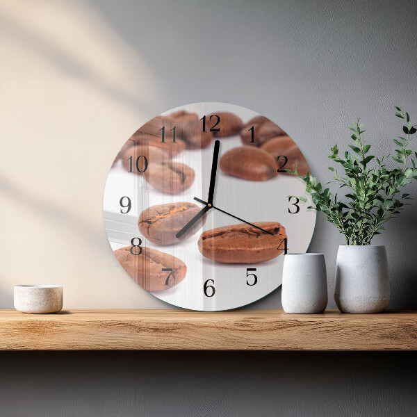 Wanduhr rund Kaffeebohnen