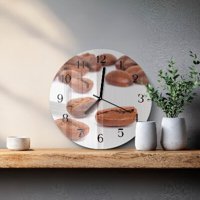Wanduhr rund Kaffeebohnen