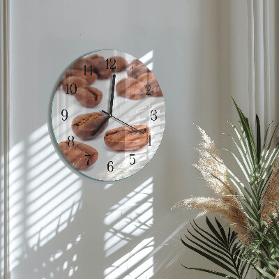 Wanduhr rund Kaffeebohnen