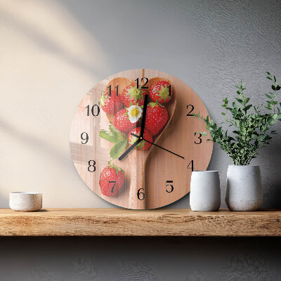 Wanduhr rund Erdbeere