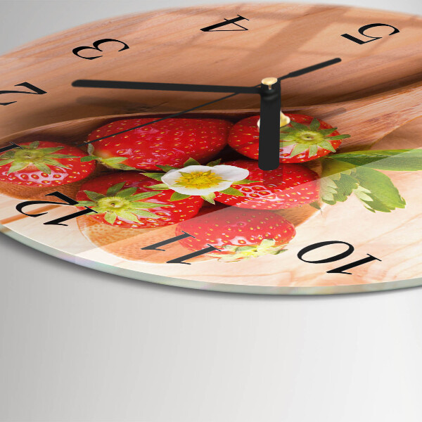 Wanduhr rund Erdbeere