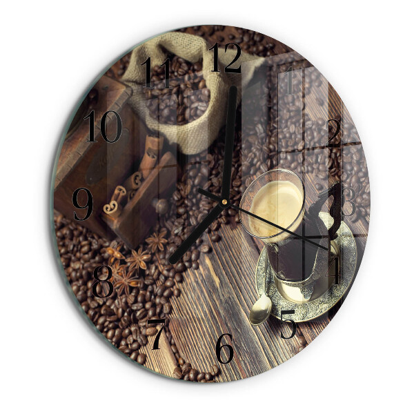 Wanduhr rund Kaffee