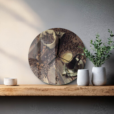 Wanduhr rund Kaffee