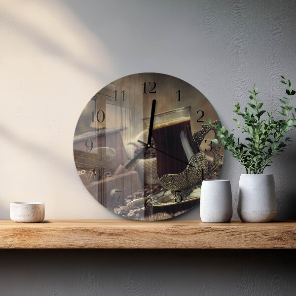 Wanduhr rund Kaffee