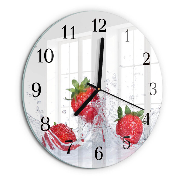 Wanduhr rund Erdbeere