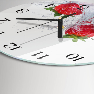 Wanduhr rund Erdbeere