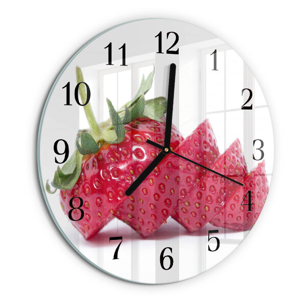 Wanduhr rund Erdbeere