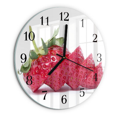 Wanduhr rund Erdbeere