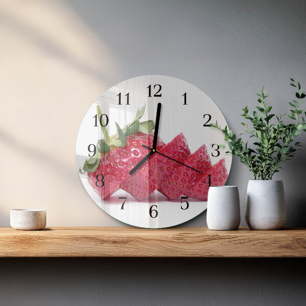 Wanduhr rund Erdbeere