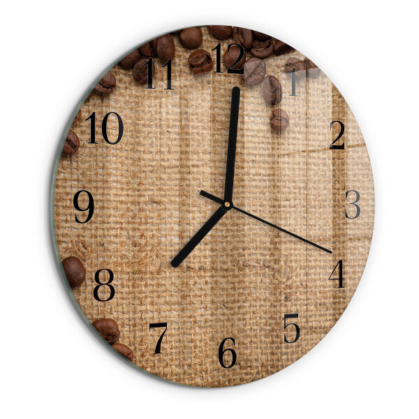 Wanduhr rund Kaffeebohnen