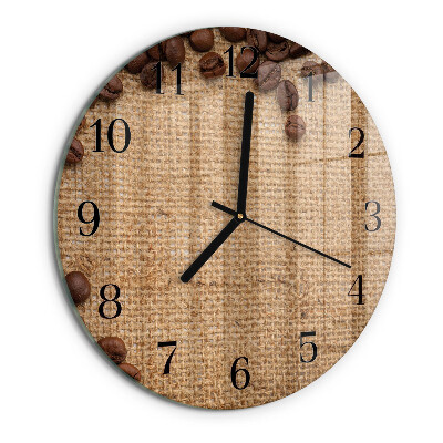 Wanduhr rund Kaffeebohnen