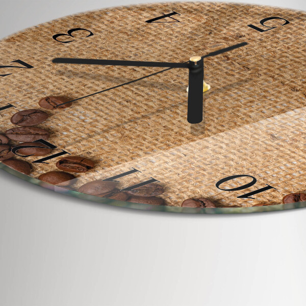 Wanduhr rund Kaffeebohnen