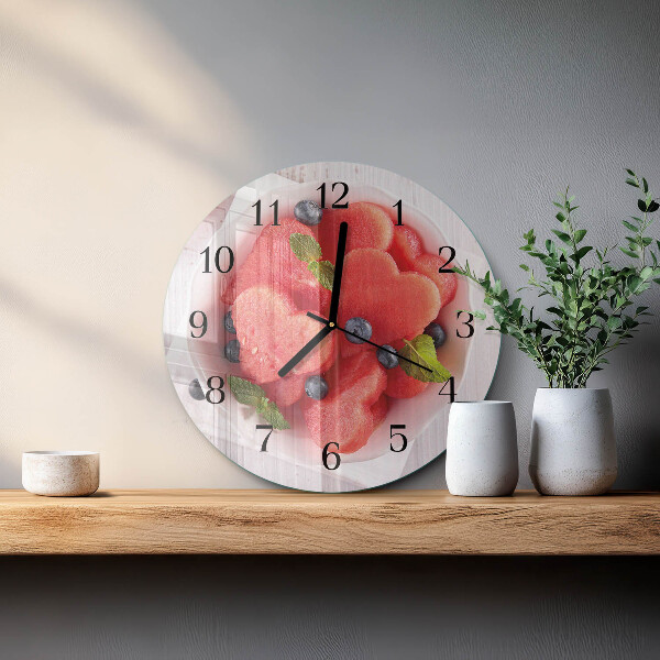 Wanduhr rund Wassermelonenherz