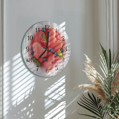Wanduhr rund Wassermelonenherz