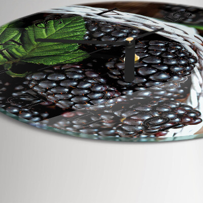 Wanduhr rund Brombeeren