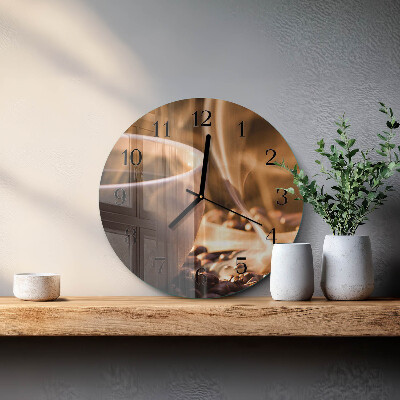 Wanduhr rund Kaffee