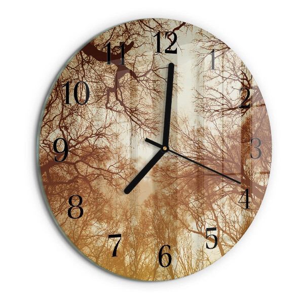 Wanduhr rund Baumkronen