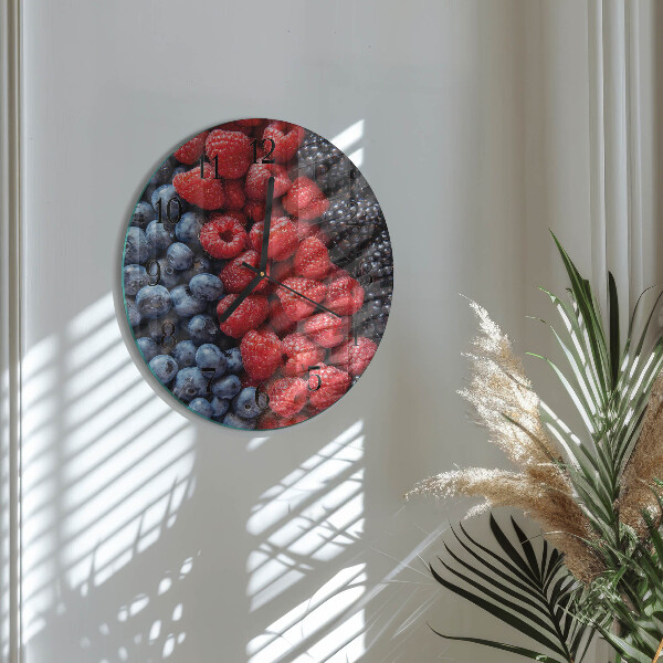 Wanduhr rund Beeren