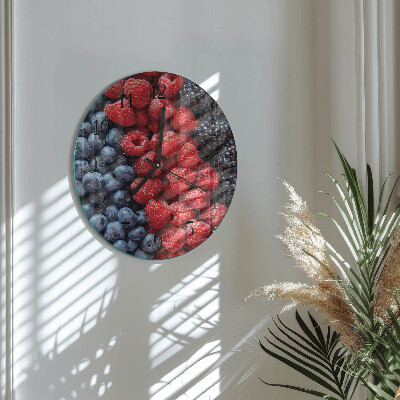 Wanduhr rund Beeren