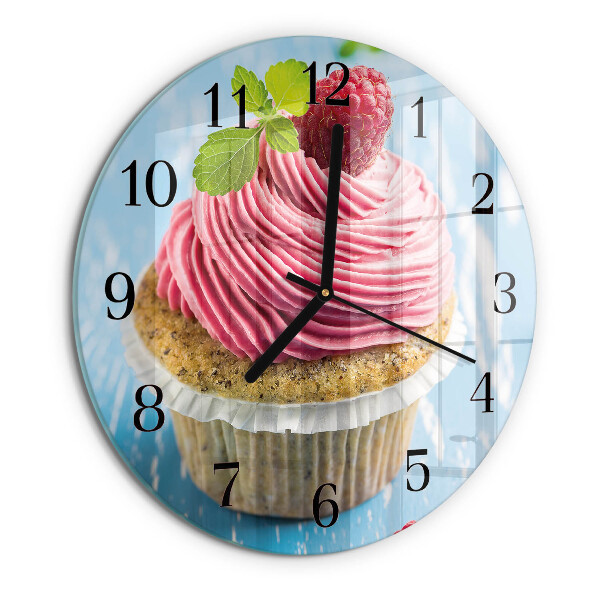 Wanduhr rund Himbeermuffin