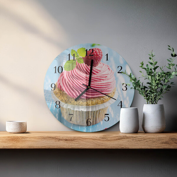 Wanduhr rund Himbeermuffin