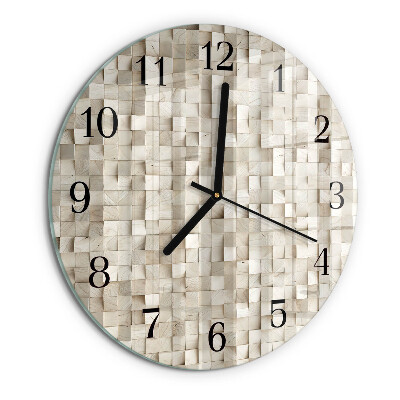 Wanduhr rund Holzmosaik