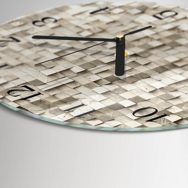 Wanduhr rund Holzmosaik