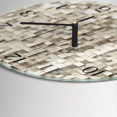 Wanduhr rund Holzmosaik